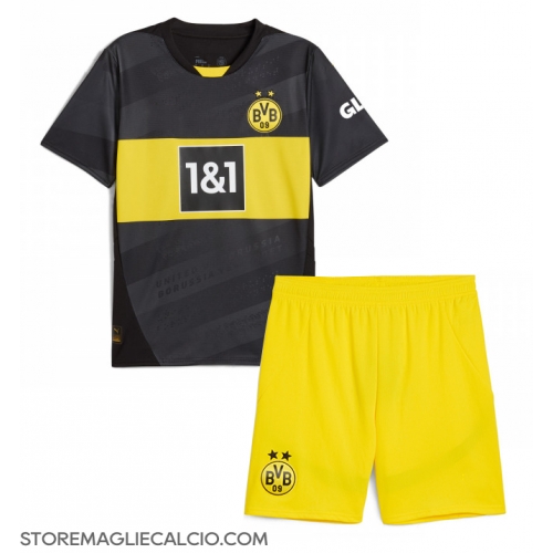 Borussia Dortmund Maglia Gara Trasferta Repliche 2024-25 Bambino Maniche Corte Borussia Dortmund Maglia Gara Trasferta Repliche 2024-25 Bambino Maniche Corte